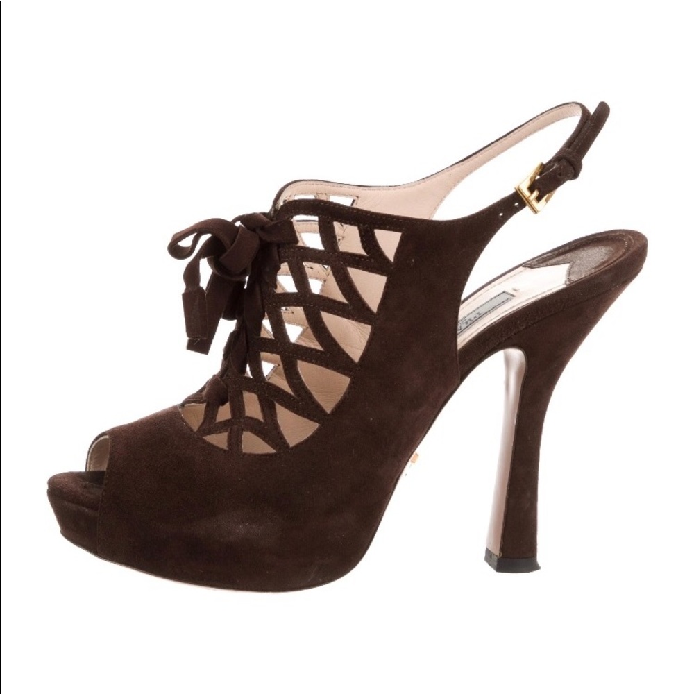 Prada suede heeled shoes 37